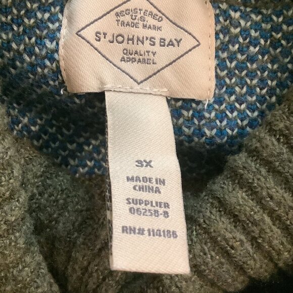 ST. JOHN'S BAY Size 3X Floral Turtleneck Side Button Pullover Sweater. New - Picture 5 of 8